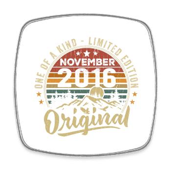 Millésime Novembre 2016 Cadeau Rétro Novembre 2016 - Magnet carré - blanc - Devant