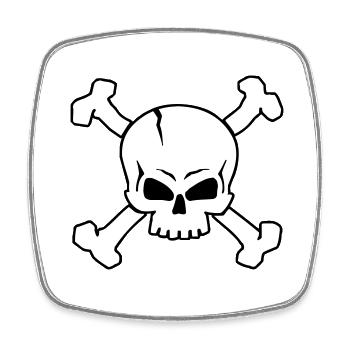 CROSSED SKULL - 2C (W) - Square fridge magnet - white - Front