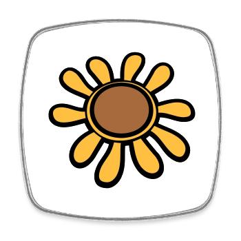 Kleine Sonnenblume Sonne Blume Hübsch Blümchen - Viereckiger Kühlschrankmagnet - Weiß - Vorne