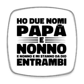 Papa und Opa - Viereckiger Kühlschrankmagnet - Weiß - Vorne