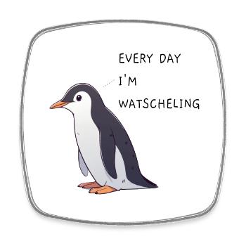Pinguin Watscheling - Viereckiger Kühlschrankmagnet - Weiß - Vorne