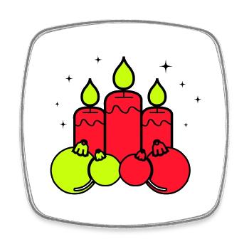 Kerzen Weihnachten Christmas - Viereckiger Kühlschrankmagnet - Weiß - Vorne