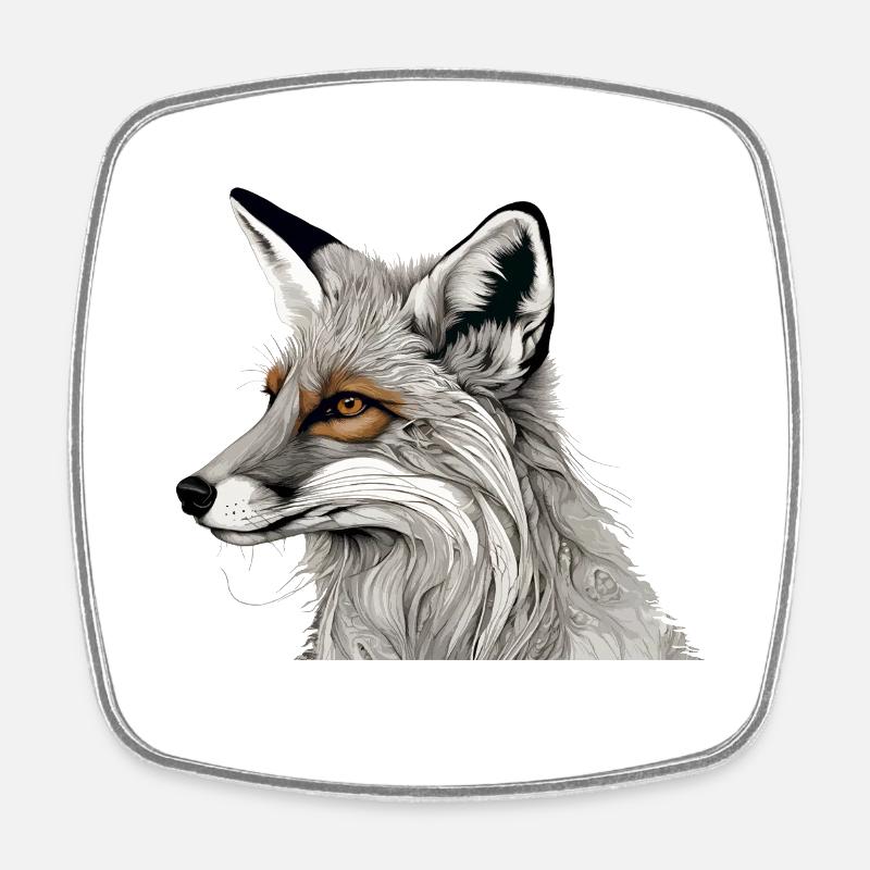 Fuchs - Viereckiger Kühlschrankmagnet - Weiß