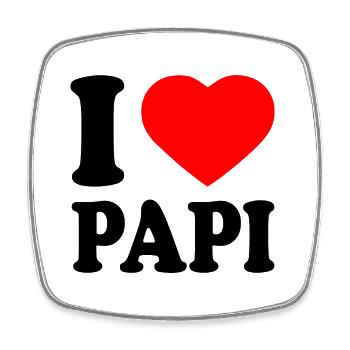 I love papi - Square fridge magnet - white - Front