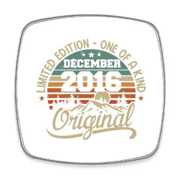 Original Cadeau Anniversaire 9 ans, Décembre 2016 - Magnet carré - blanc - Devant