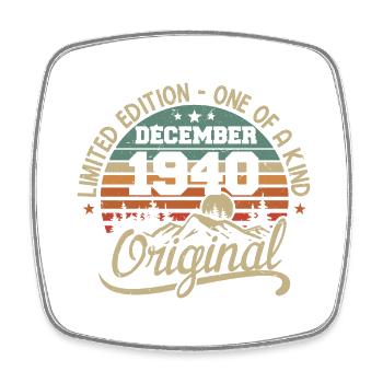 Original 85th Anniversary Gift, December 1940 - Square fridge magnet - white - Front