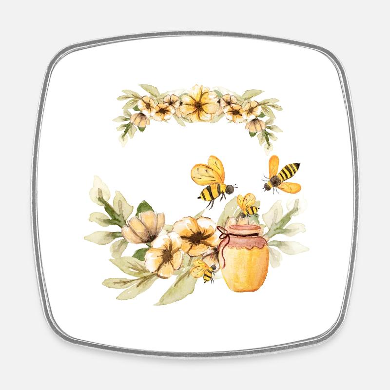 Honeypot - Square fridge magnet - white
