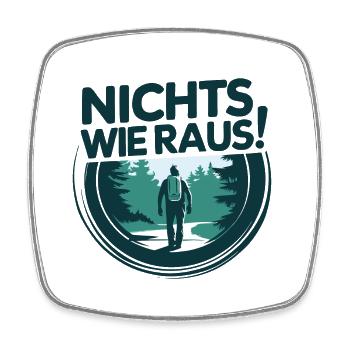 Nichts wie raus - in die Natur - Wandern - Viereckiger Kühlschrankmagnet - Weiß - Vorne