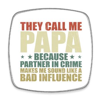 Perfektes Geschenk für Papa - Viereckiger Kühlschrankmagnet - Weiß - Vorne