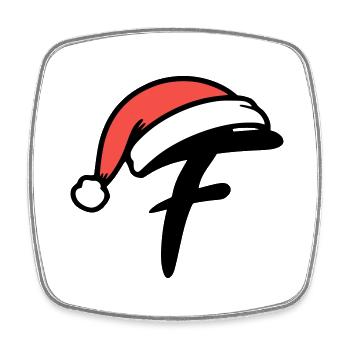 Lettre F Noël - Magnet carré - blanc - Devant