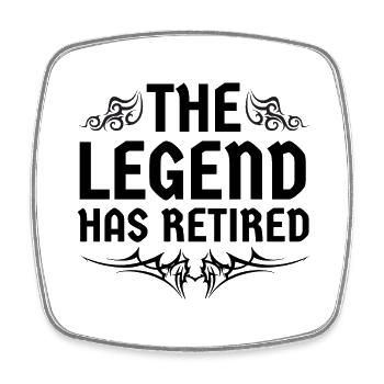 The legend has retired - Square fridge magnet - white - Front