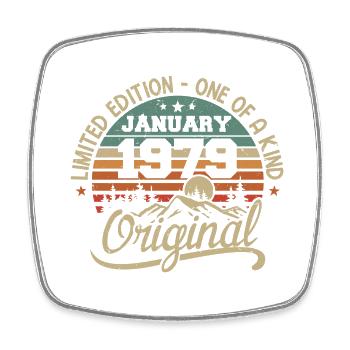 January 1979 I Birthdays born in January 1979 - Square fridge magnet - white - Front