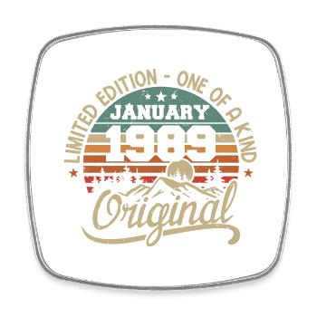 January 1989 I Birthdays born in January 1989 - Square fridge magnet - white - Front