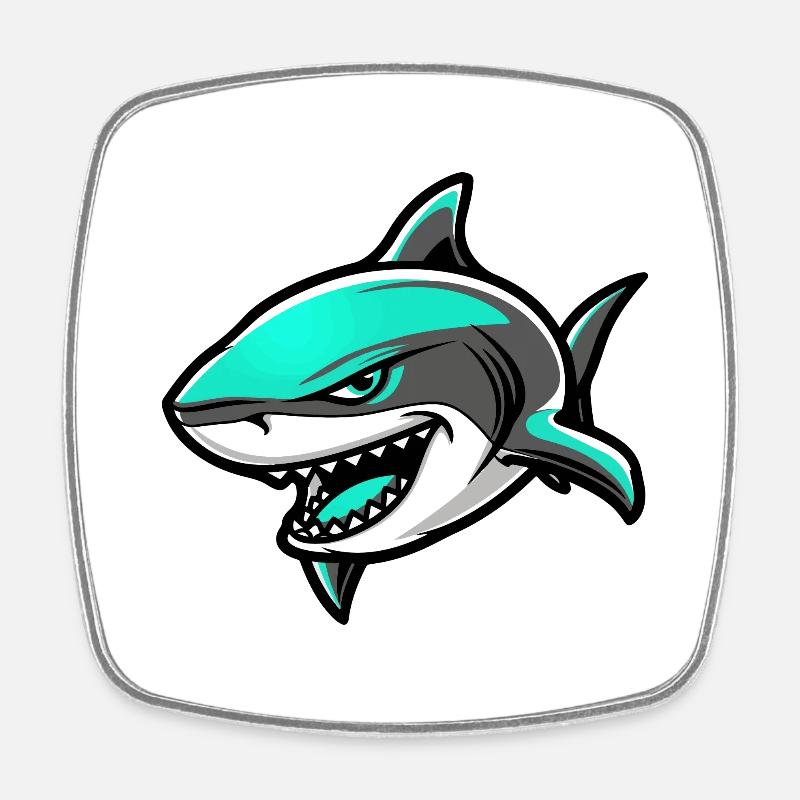 Bande dessinée requin - Magnet carré - blanc