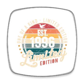 Geburtstagsgeschenk 1996 Jahrgang 1996 Retro 1996 - Viereckiger Kühlschrankmagnet - Weiß - Vorne