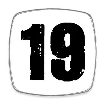 19 - Square fridge magnet - white - Front