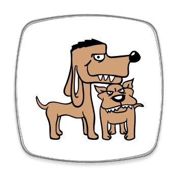 2 Böse Hunde Gefährlich Team Zwei Freunde Bro Crew - Viereckiger Kühlschrankmagnet - Weiß - Vorne