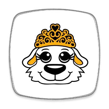 Hund Krone Königin Mädchen Hübsch Prinzessin Frau - Viereckiger Kühlschrankmagnet - Weiß - Vorne