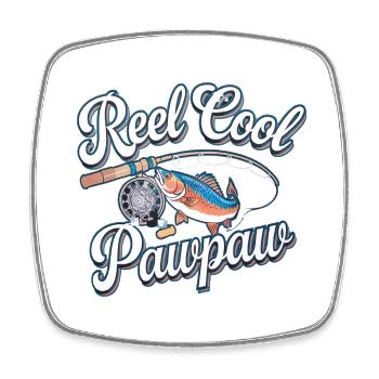 Reel Cool Pawpaw 19 - Viereckiger Kühlschrankmagnet - Weiß - Vorne