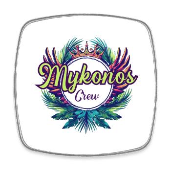 Vacances Mykonos Crew - Magnet carré - blanc - Devant