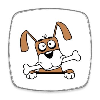 Funny Dog Big Bone Mouth Mouth Hunger Cool - Square fridge magnet - white - Front