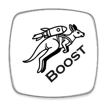 Känguru mit Jetpack - Boost Design - Viereckiger Kühlschrankmagnet - Weiß - Vorne