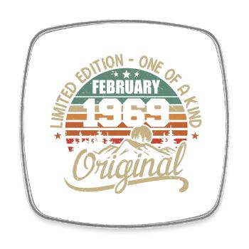 Né En Février 1969 Cadeau Millésime - Février 1969 - Magnet carré - blanc - Devant