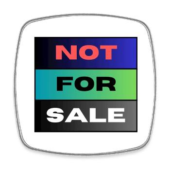 NOT FOR SALE - Square fridge magnet - white - Front