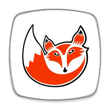 Renard roux Forêt sauvage Animal Cool Logo Icône - Magnet carré - blanc - Devant