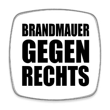 brandmauer gegen rechts - Viereckiger Kühlschrankmagnet - Weiß - Vorne