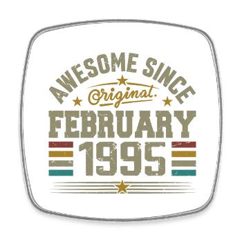 February 1995 30th Anniversary Gift, February 1995 - Square fridge magnet - white - Front