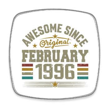 February 1996 29th Anniversary Gift, February 1996 - Square fridge magnet - white - Front