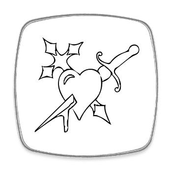 heart attack - Square fridge magnet - white - Front