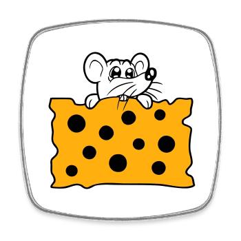 La souris mange d’énormes trous faim de fromage manger délicieux - Magnet carré - blanc - Devant