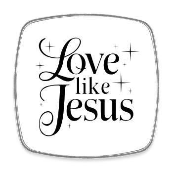 Loving like Jesus - Square fridge magnet - white - Front