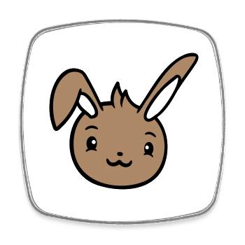 Lapin Lapin Semble mignon Heureux Friendly - Magnet carré - blanc - Devant