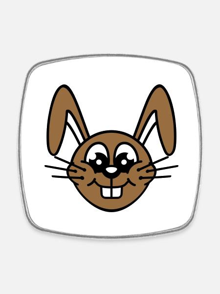 Lapin Lapin Dessin animé Petit Animal Mignon - Magnet carré - blanc