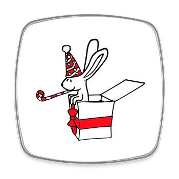 Hase Geburtstag Jahre alt Geschenk Tröte Party Hut - Viereckiger Kühlschrankmagnet - Weiß - Vorne