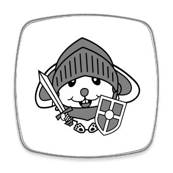 Lapin Chevalier Épée Bouclier Armure Casque Château Héros - Magnet carré - blanc - Devant