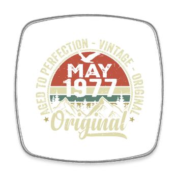 Mai 1977 anniversaire Mai 1977 May 1977 - Magnet carré - blanc - Devant