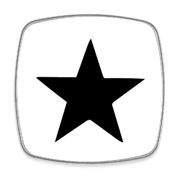 étoile - Magnet carré - blanc - Devant