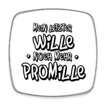 More per mille - Square fridge magnet - white - Front