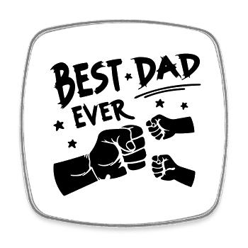 bester Papa aller Zeiten - Viereckiger Kühlschrankmagnet - Weiß - Vorne