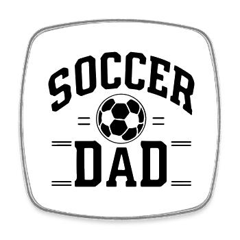 soccer football dad - Square fridge magnet - white - Front