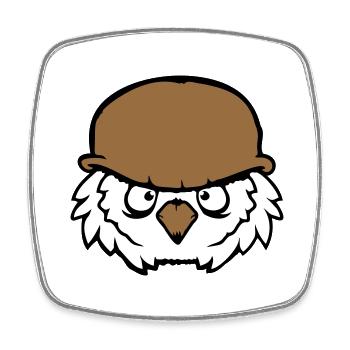 Owl Soldier Military War Helmet Fighter Army Cool - Square fridge magnet - white - Front