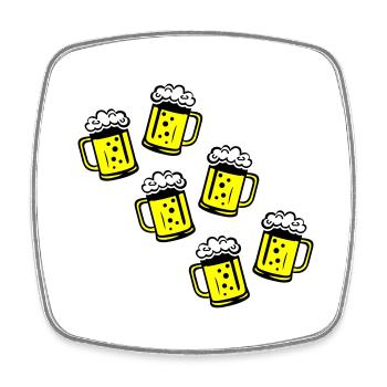 Bier Bierkrug Symbol - Viereckiger Kühlschrankmagnet - Weiß - Vorne