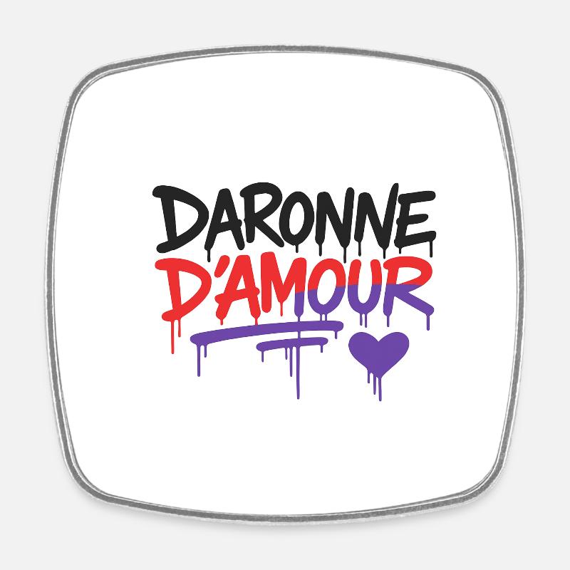 Daronne d'amour - Square fridge magnet - white