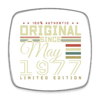 Gift Anniversaire Mai 1977, Gift May 1977 - Square fridge magnet - white - Front