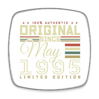 Gift Anniversaire Mai 1995, Gift May 1995 - Square fridge magnet - white - Front