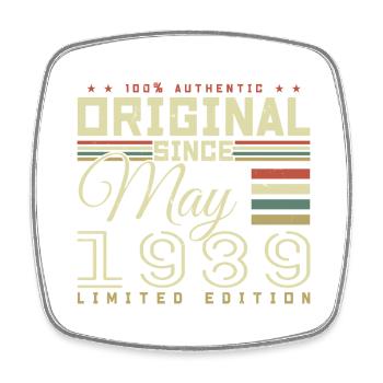 Cadeau Anniversaire Mai 1989, Gift May 1989 - Magnet carré - blanc - Devant